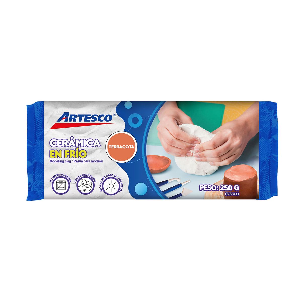 ARTESCO - Cerámica En Frío Artesco En Barra Color Terracota Envase 250 g