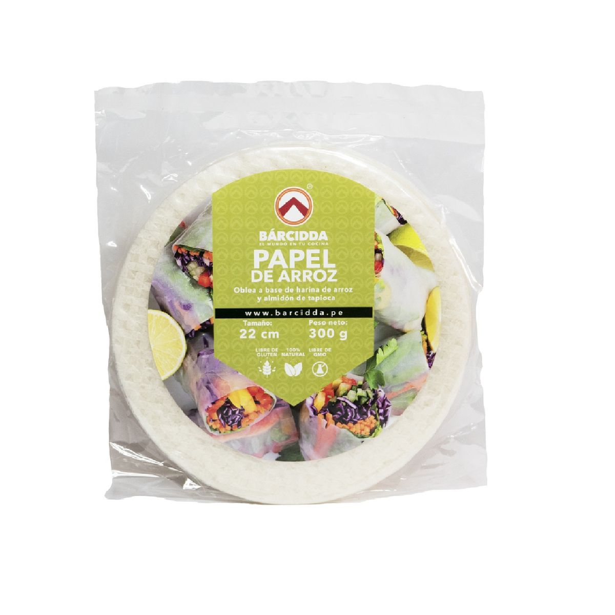 BARCIDDA - Papel de Arroz Barcidda Tamaño 22cm Bolsa 300 g