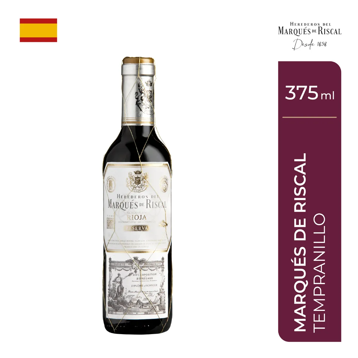 MARQUES DE RISCAL - Vino Marques de Riscal Reserva Botella 375 mL