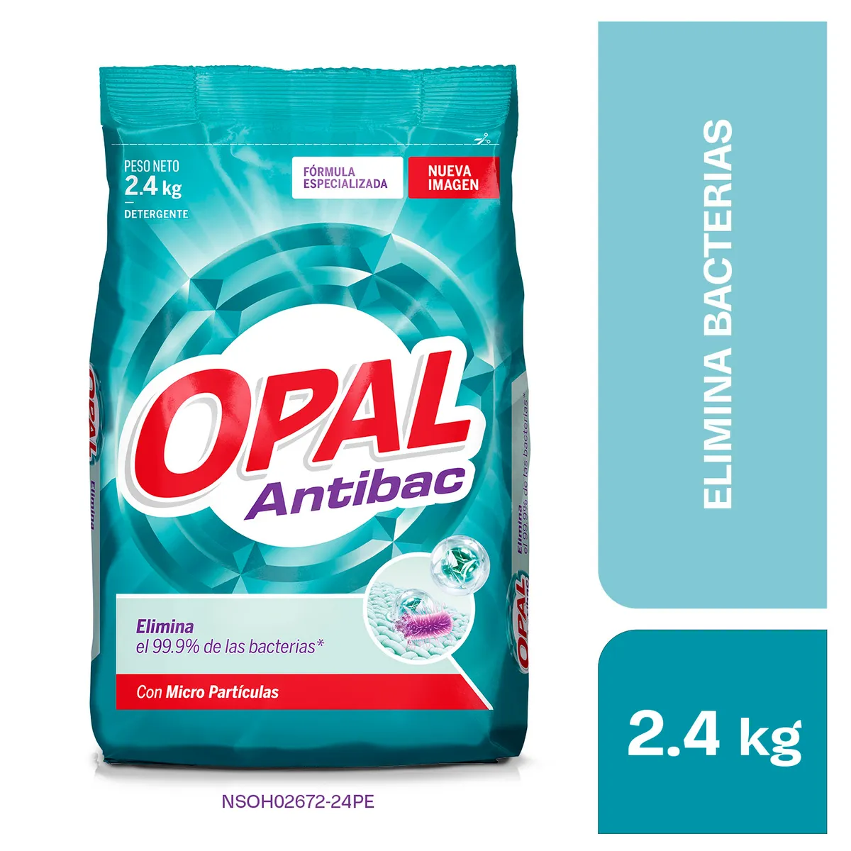 OPAL - Detergente en Polvo Opal Antibacterial Bolsa 2.4 Kg