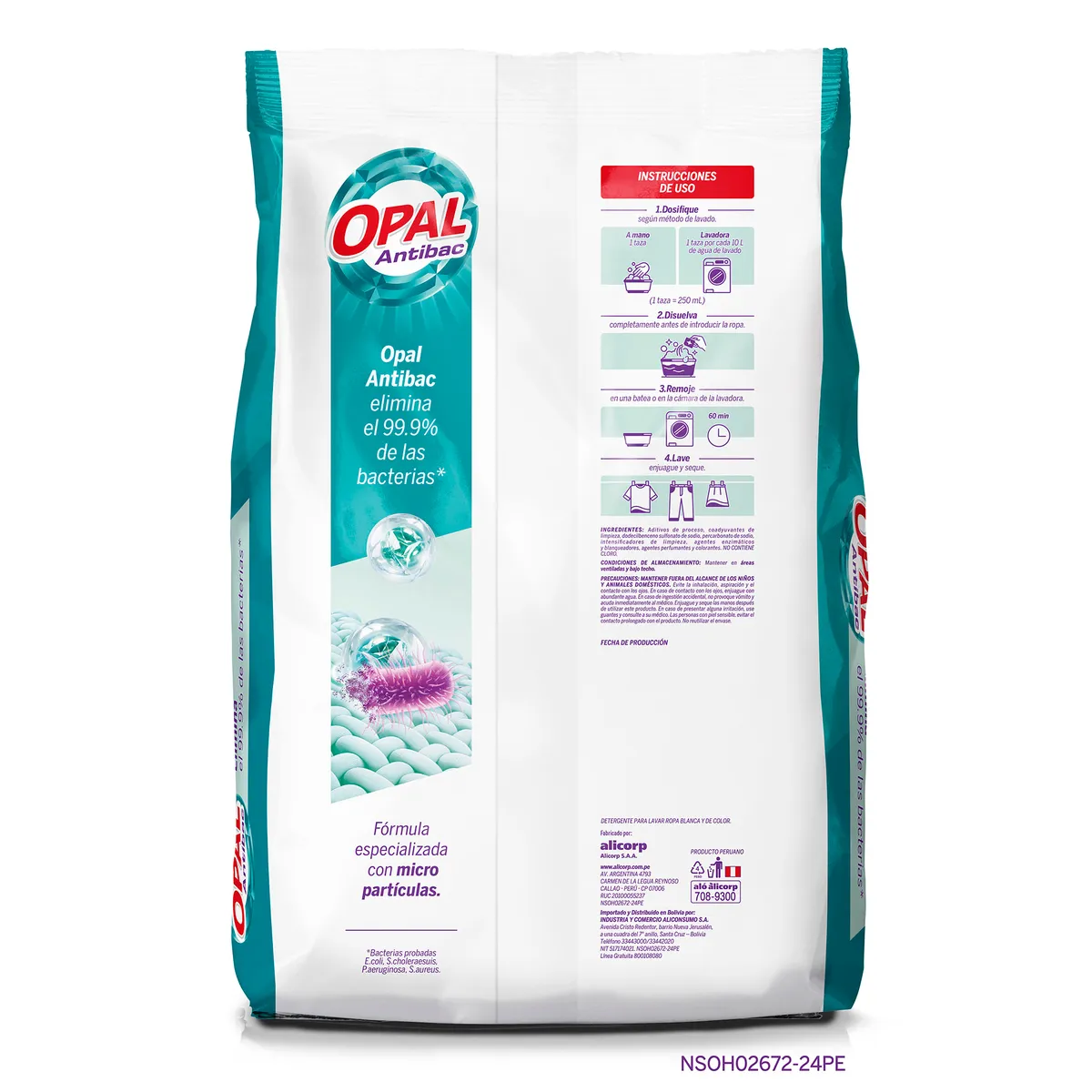 OPAL - Detergente en Polvo Opal Antibacterial Bolsa 4 Kg