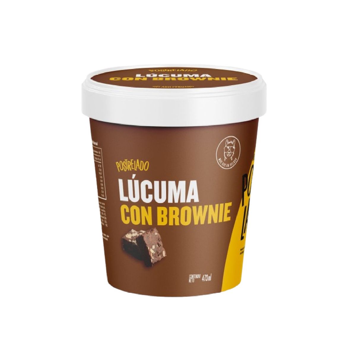 POSTRELADO - Helado Postrelado Lúcuma Brownie Pote 473 mL