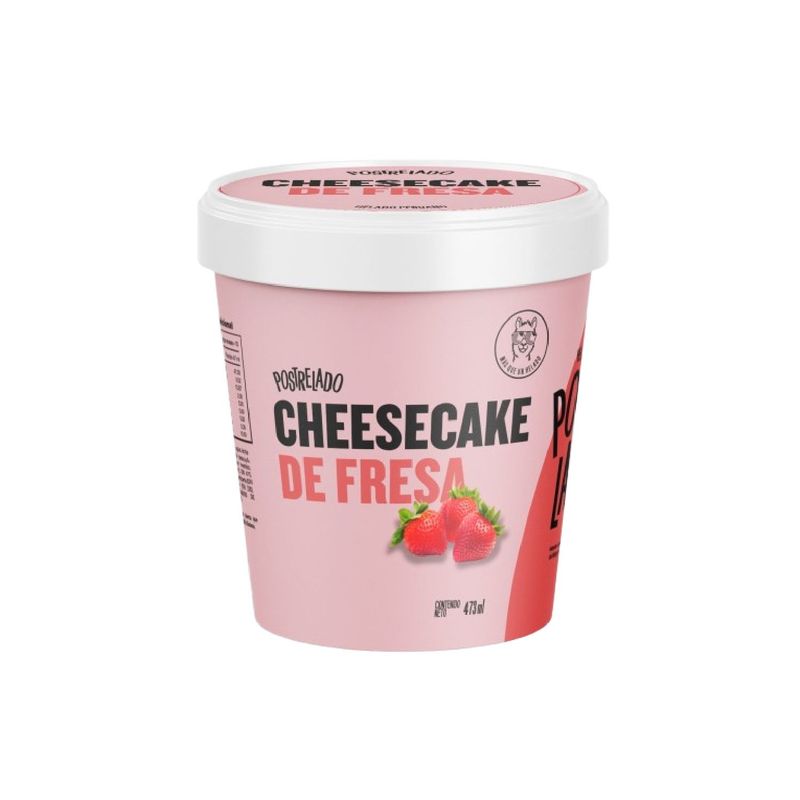 POSTRELADO - Helado Postrelado Cheesecake con Fresa Pote 473 mL