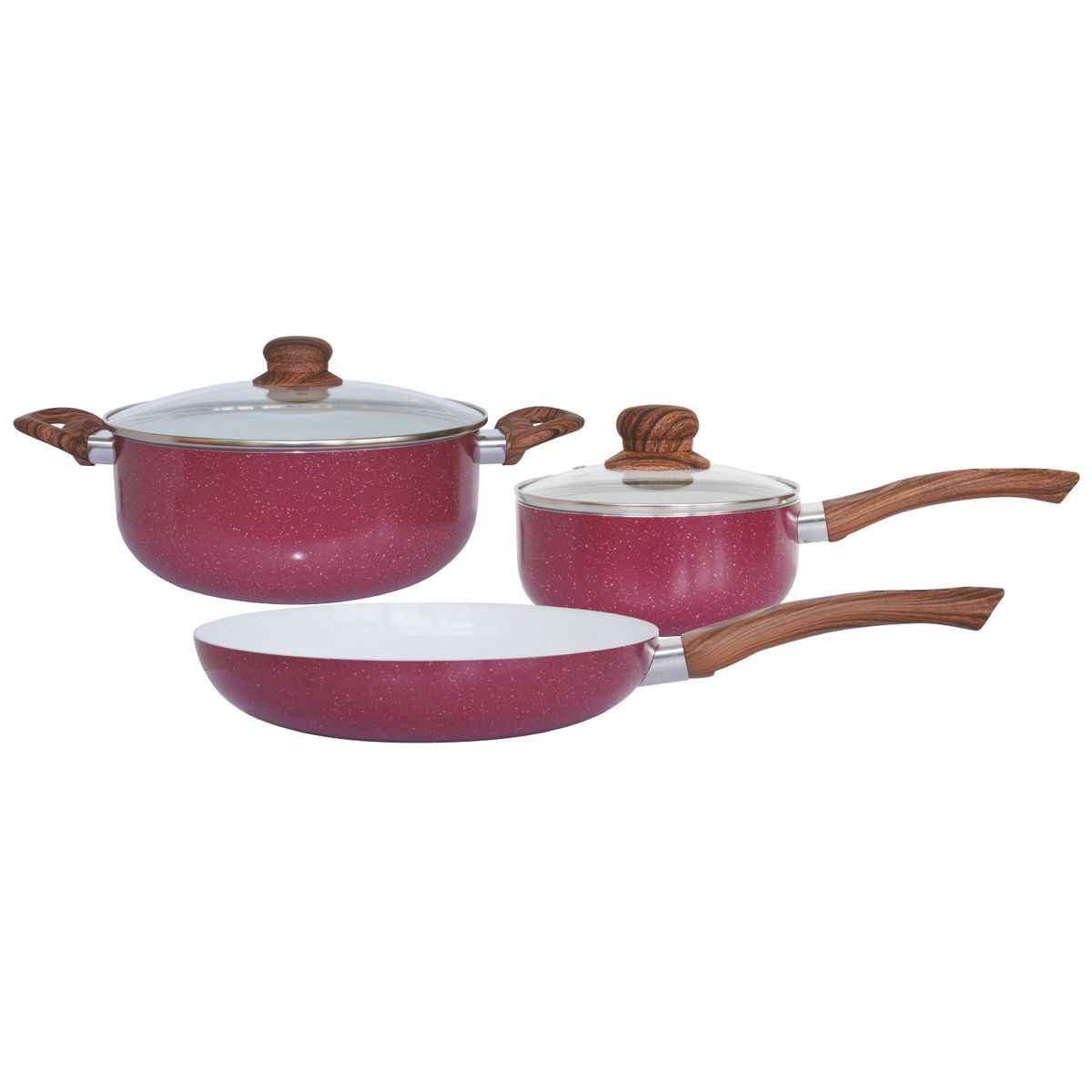 Casa Joven - Juego de Ollas Aluminio Cerámica 5 Piezas