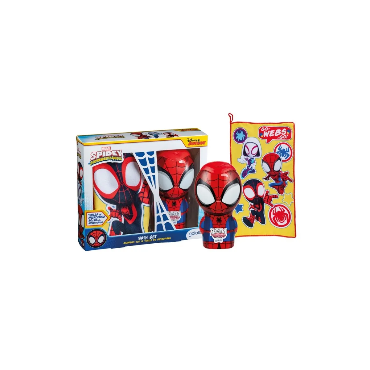 GELATTI - Estuche Shampoo 3 En 1 Gelatti Spiderman + Toalla