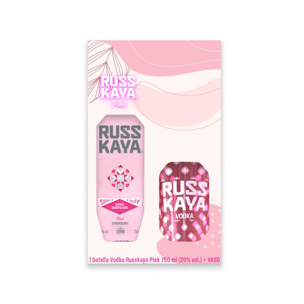 RUSSKAYA - Pack Russkaya Pink 750 mL + Vaso