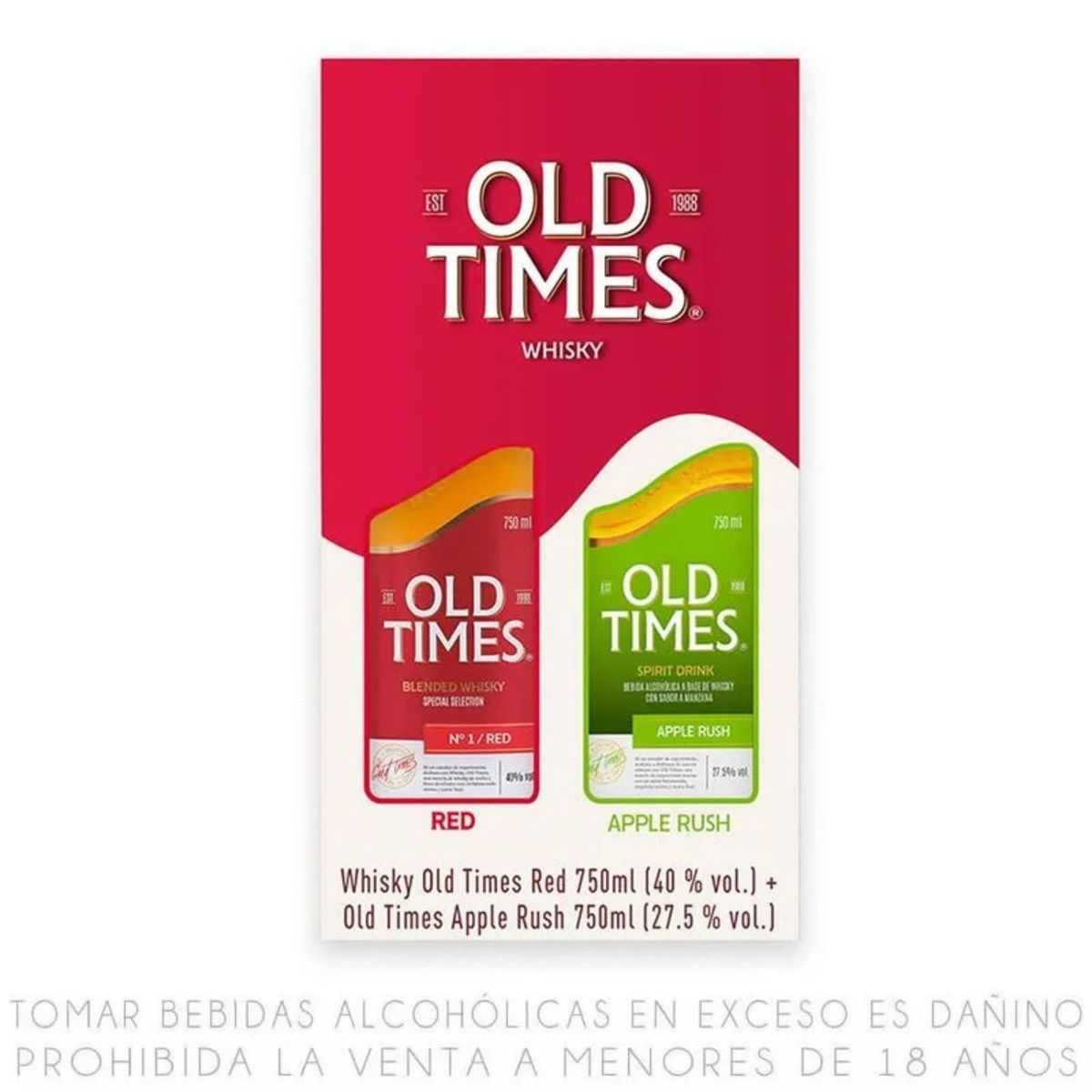 OLD TIMES - Pack Old Times Red 750 mL + Old Times Apple 750 mL