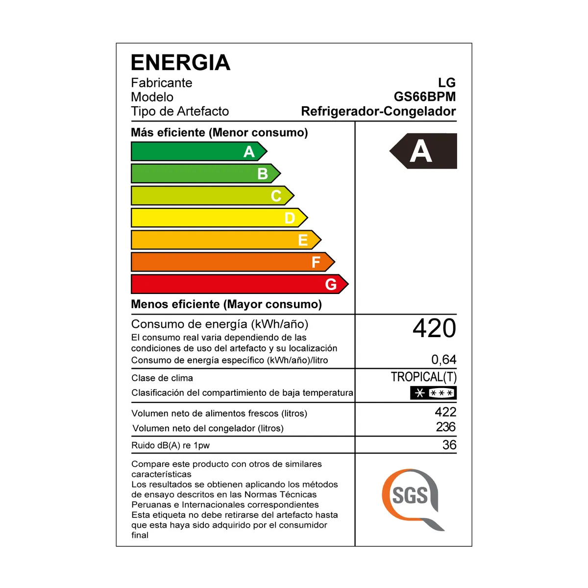 LG - Refrigeradora Gs66Bpm 658 L LG