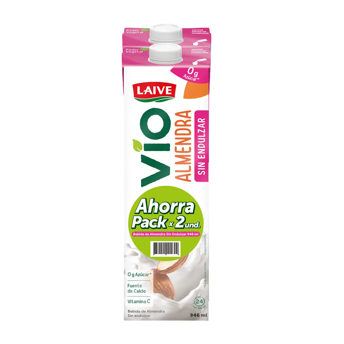 LAIVE - Bebida de Almendra Laive Sin Endulzar Pack 2 Cajas 946 mL