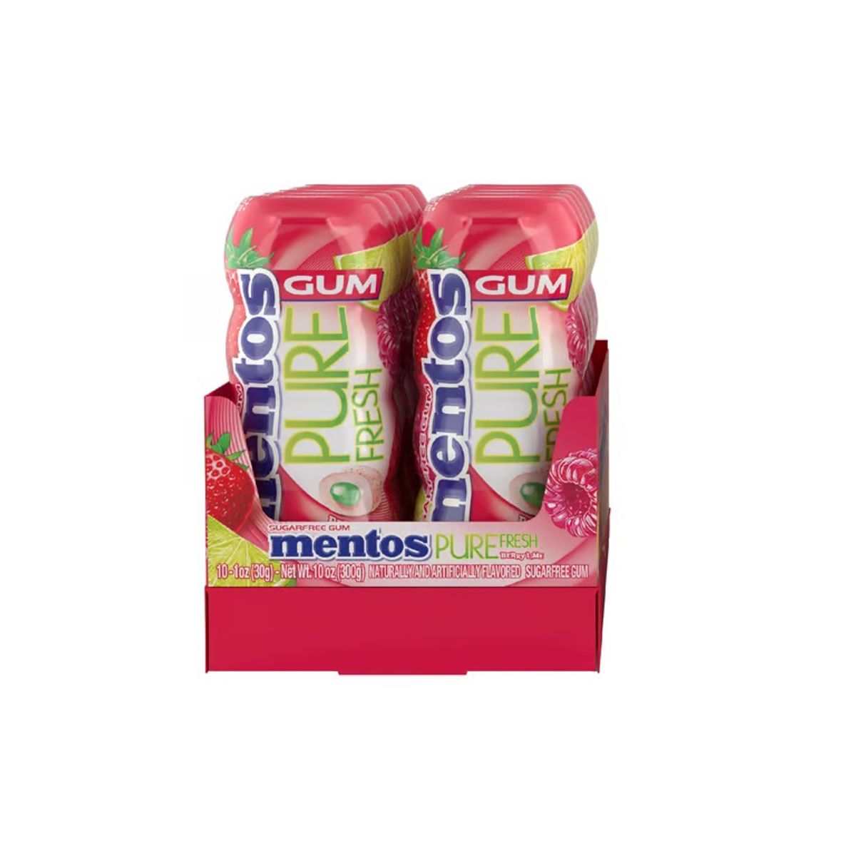 MENTOS - Chicle Mentos Pure Fresh Sabor Berry Lime Display 10 Und