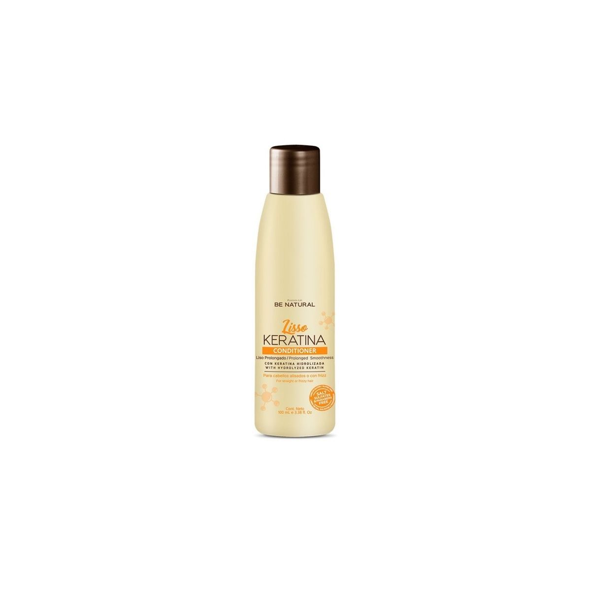 BE NATURAL - Acondicionador Be Natural Lisso Keratina Botella 100 mL