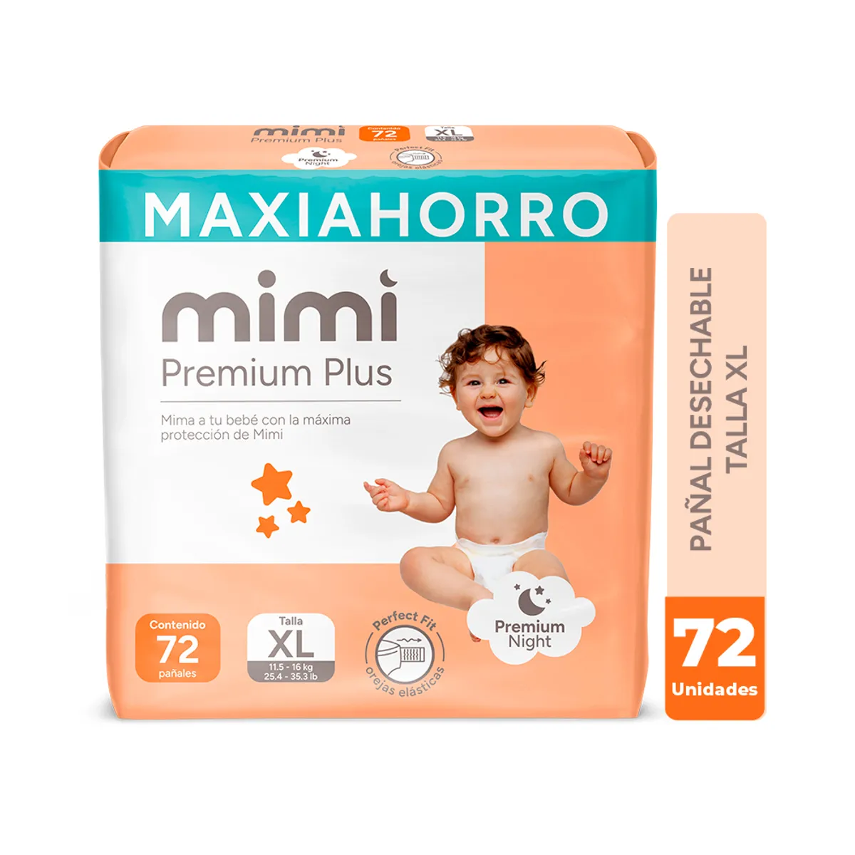 MIMI - Pañales Mimi Premium Maxiahorro Talla XL Empaque 72 Und