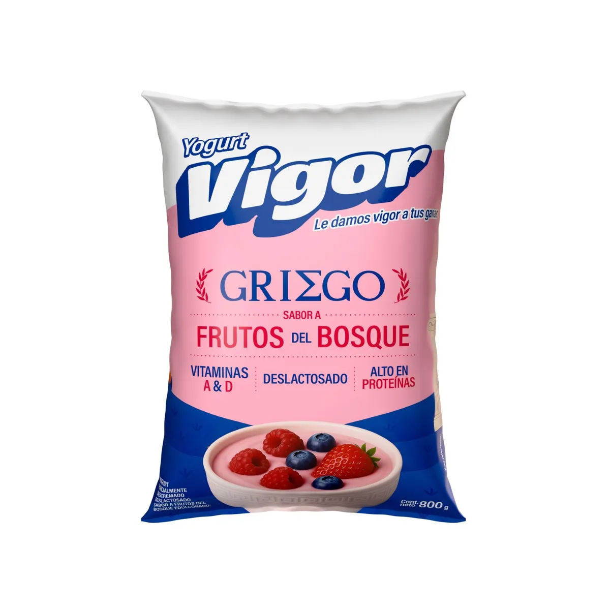 VIGOR - Yogurt Griego Vigor Frutos del Bosque Bolsa 800 g