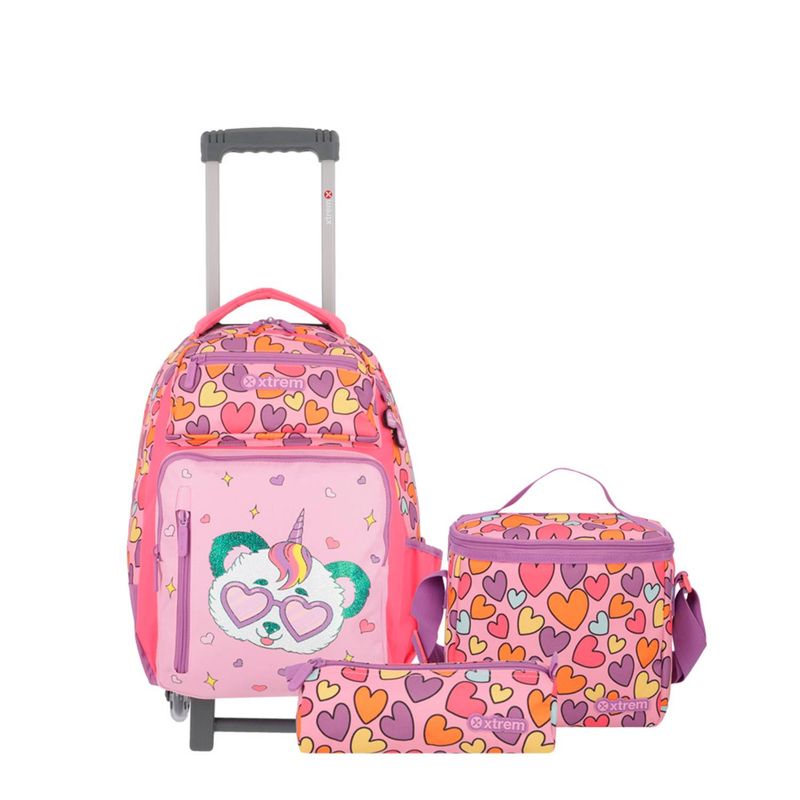 XTREM - Set Mochila Xtrem con Ruedas Run Pack 5Xt Rosado