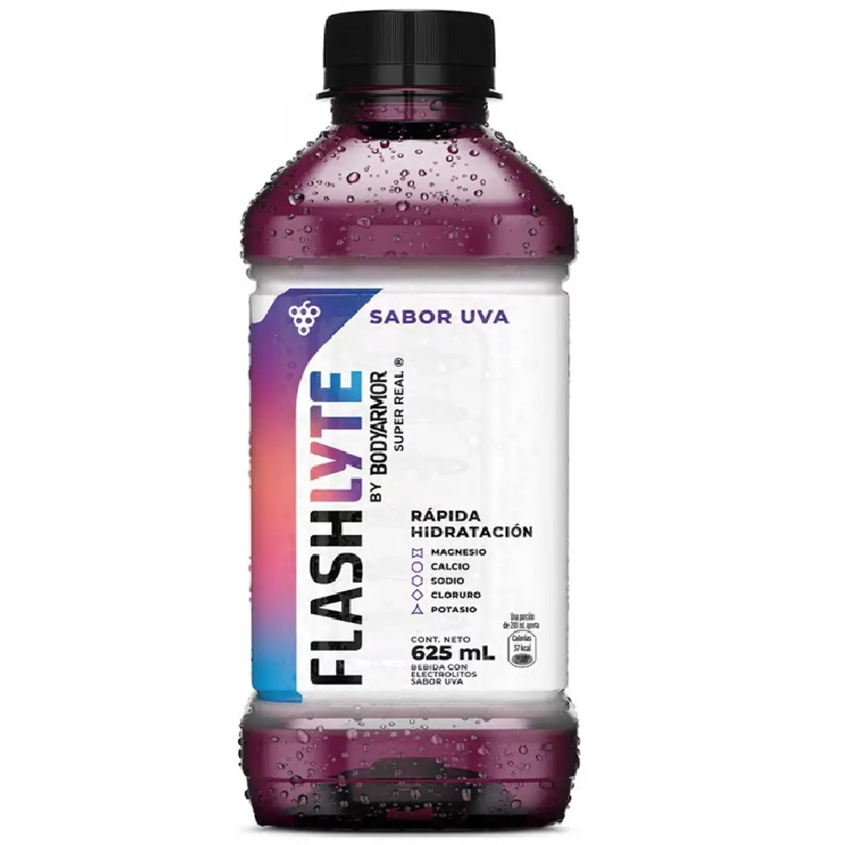 FLASHLYTE - Bebida Rehidratante Flashlyte Uva Botella 625 mL