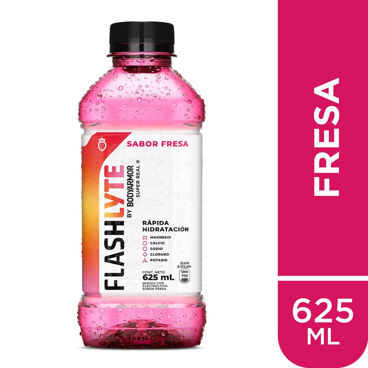 FLASHLYTE - Bebida Rehidratante Flashlyte Fresa Botella 625 mL