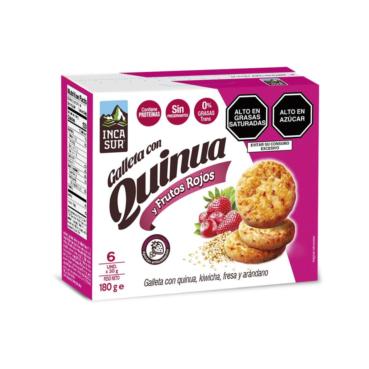 INCASUR - Galleta con Quinua y Frutos Rojos Incasur Sixpack 180 g