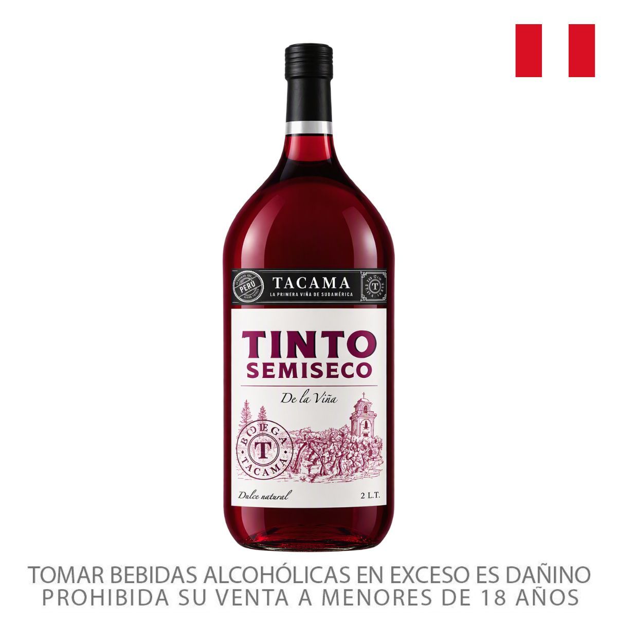 TACAMA - Vino Tinto Tacama Semiseco de la Viña Botella 2 L