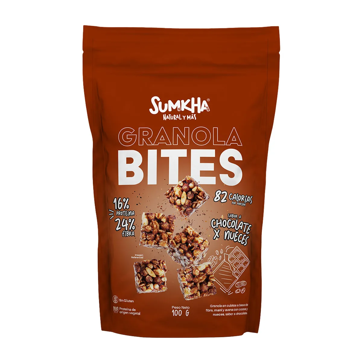 SUMKHA - Granola Bites Sumkha Chocolate y Nueces Doypack 100 g