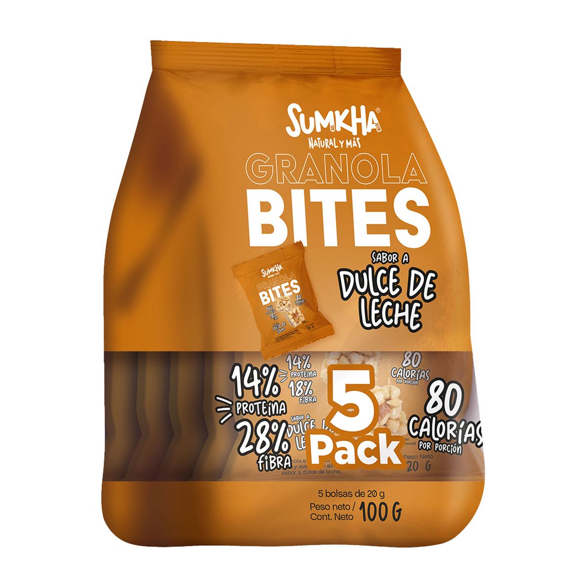 SUMKHA - Granola Bites Sumkha Dulce de Leche Bolsa 100 g