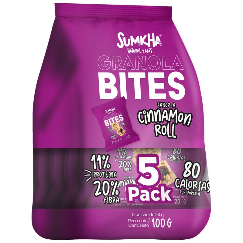 SUMKHA - Granola Bites Cinnamon Roll Sumkha Bolsa 100 g