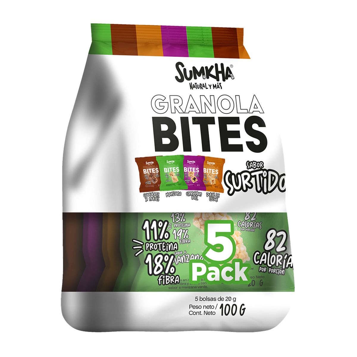 SUMKHA - Granola Bites Sumkha Surtido Bolsa 100 g