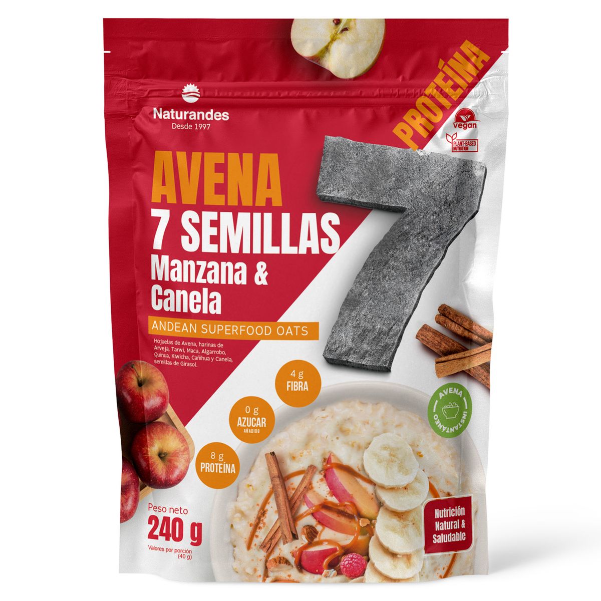 NATURANDES - Avena 7 Semillas Manzana Naturandes Bolsa 240 g
