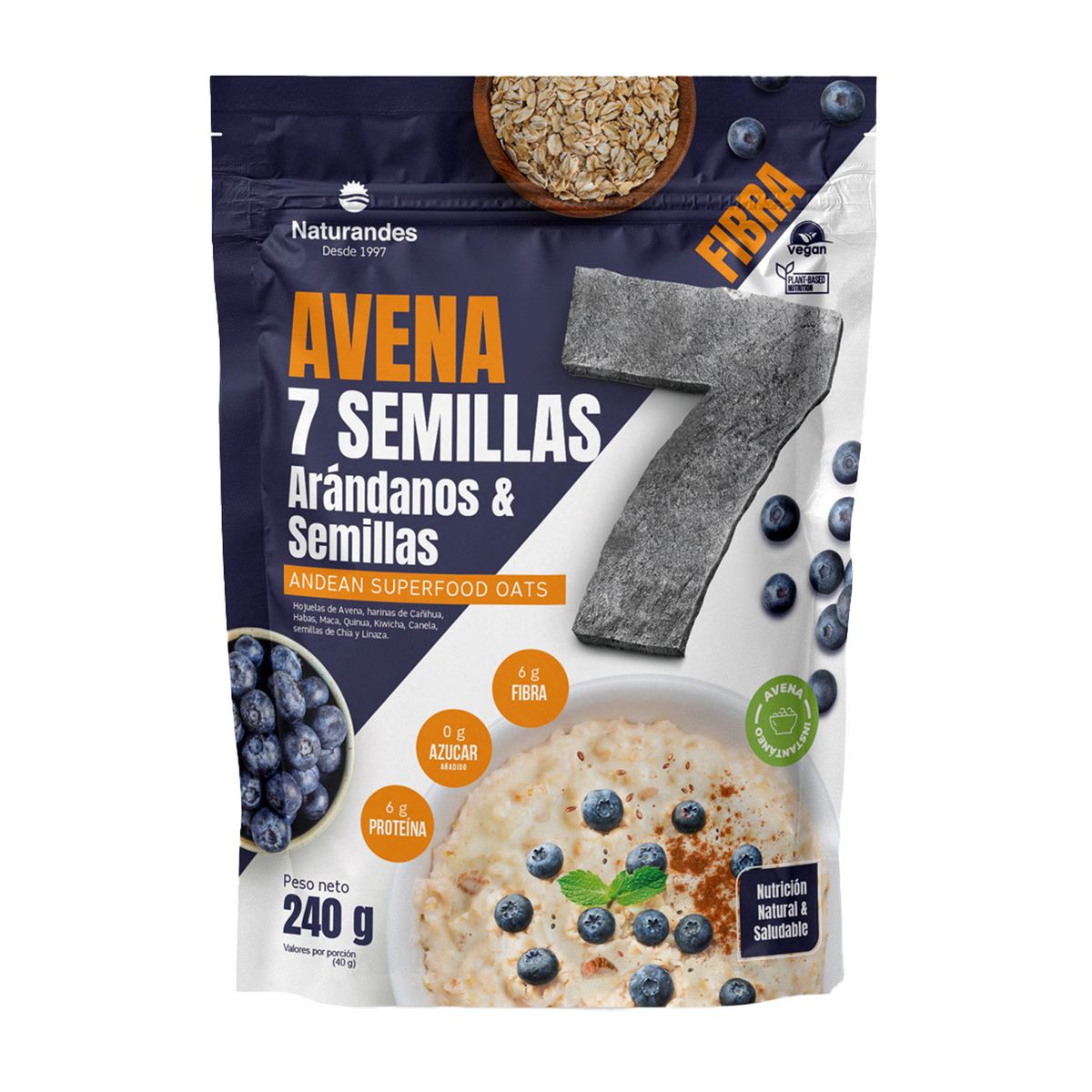 NATURANDES - Avena 7 Semillas Arándano Naturandes Bolsa 240 g