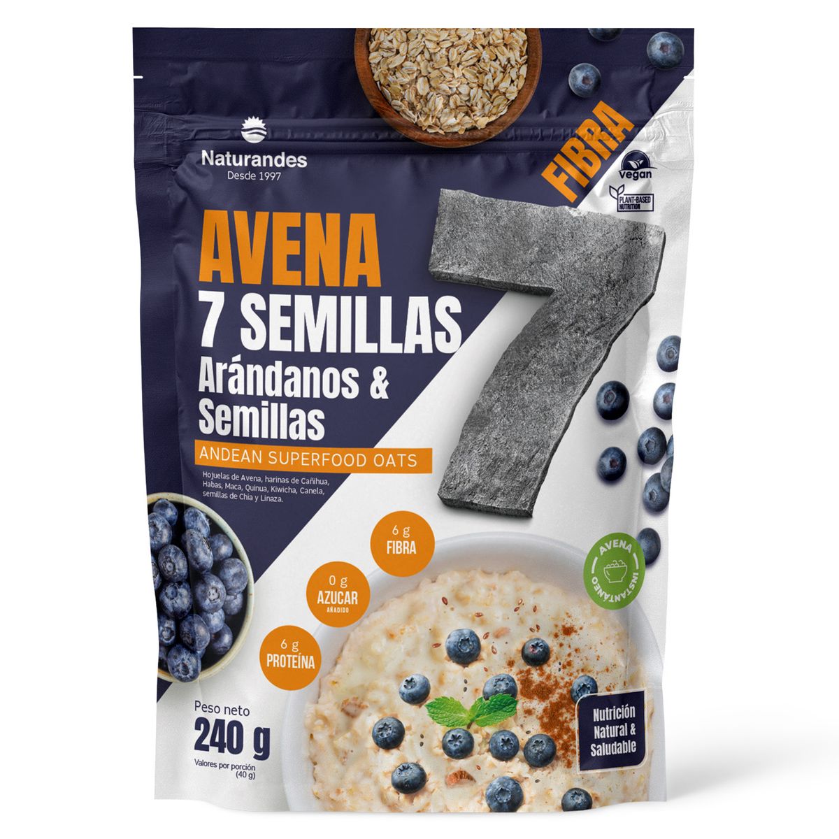 NATURANDES - Avena 7 Semillas Arándano Naturandes Bolsa 240 g