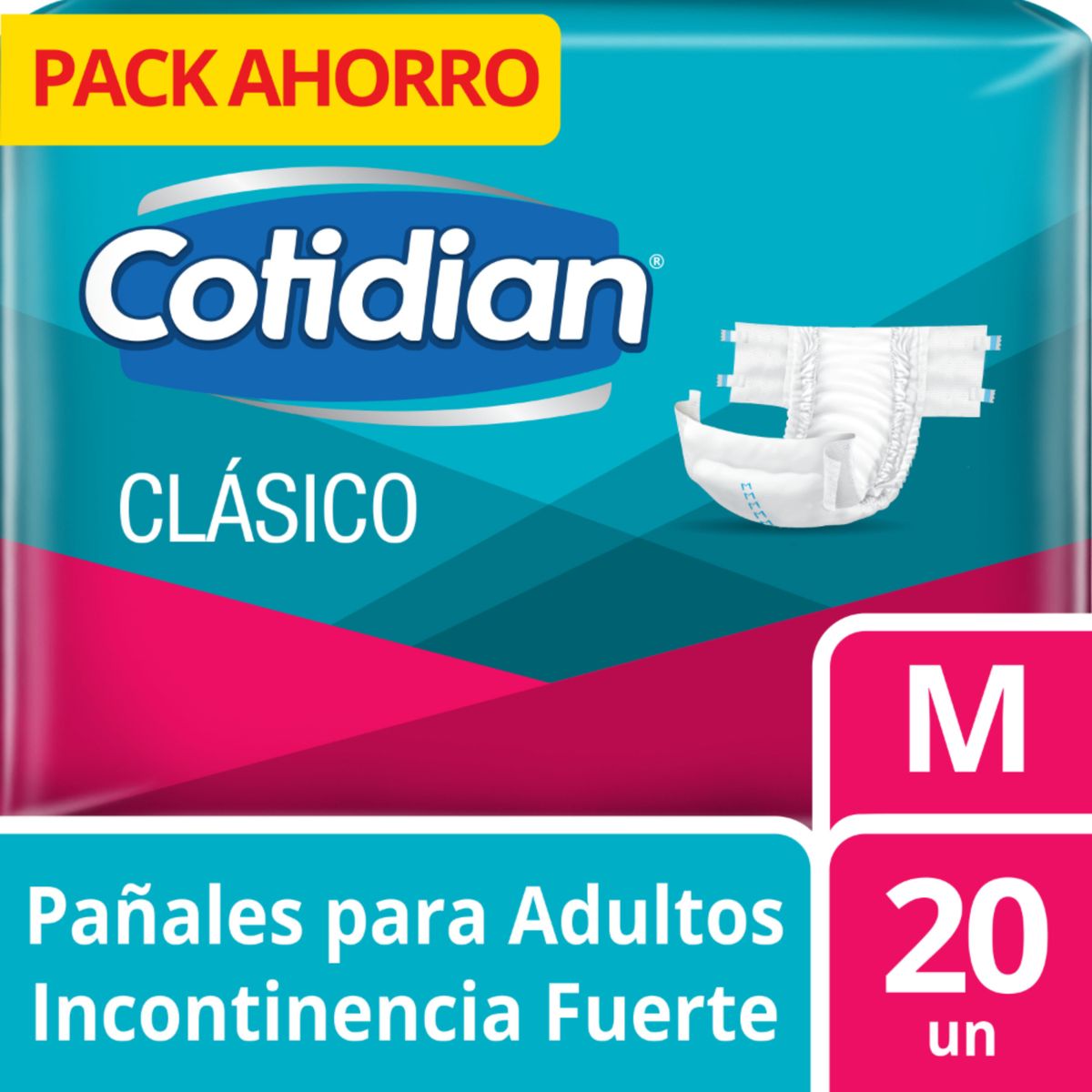 COTIDIAN - Pañales Cotidian Clásico Talla M Empaque 20 Und