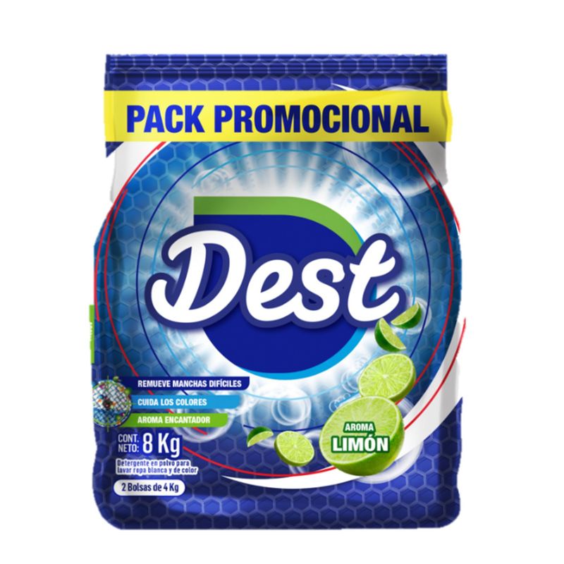 DEST - Detergente Dest Polvo Limón Bolsa 8 Kg