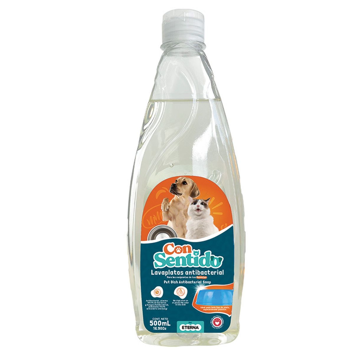  - Lavaplatos Antibacterial Mascotas Con Sentido Botella 500 mL