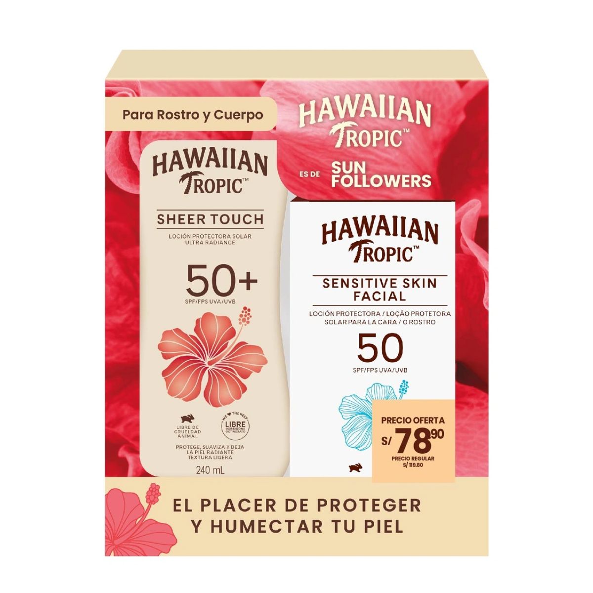 HAWAIIAN TROPIC - Set Protector Solar Hawaiian Tropic Sensitive Skin 60 mL + Sheer Touch 240 mL SPF50