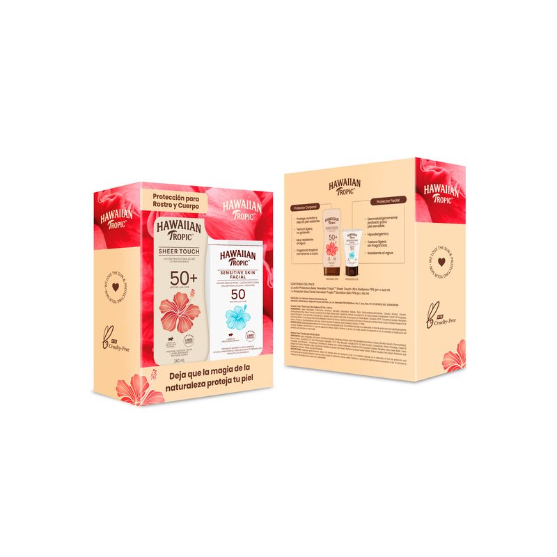 HAWAIIAN TROPIC - Pack Hawaiian Tropic Sensitive Skin Facial 60 mL + Sheer Touch 240 mL