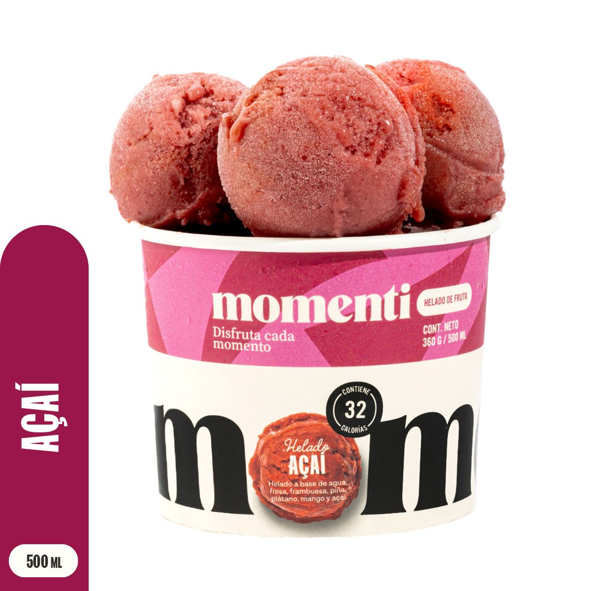 MOMENTI - Helado Momenti Acaí Pote 500 mL