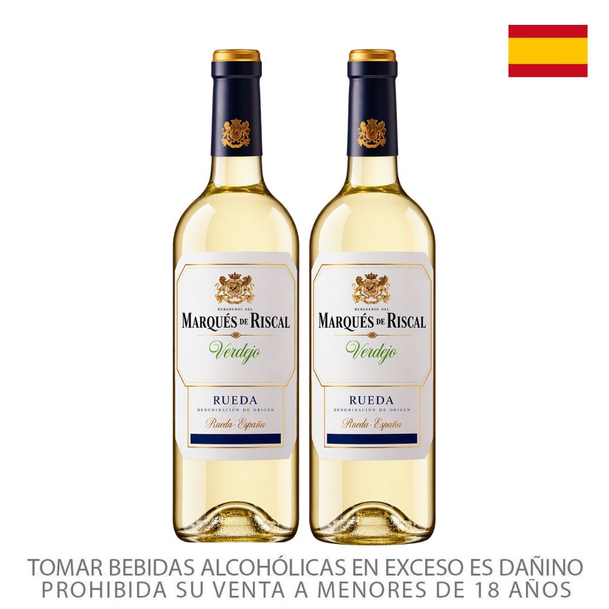 MARQUES DE RISCAL - Vino Blanco Marqués de Riscal Rueda Pack 2 Botellas 750 mL