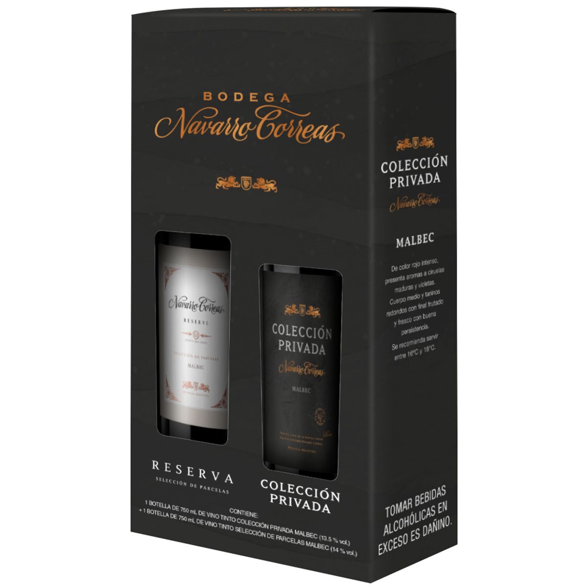 NAVARRO CORREAS - Vino Navarro Correas Malbec Colección Privada 750 mL + Reserva SP 750 mL