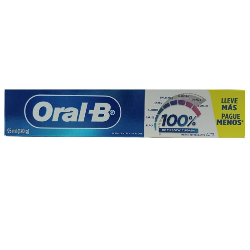 ORAL B - Crema Dental Oral B 100 Con Flúor Menta Empaque 95 mL