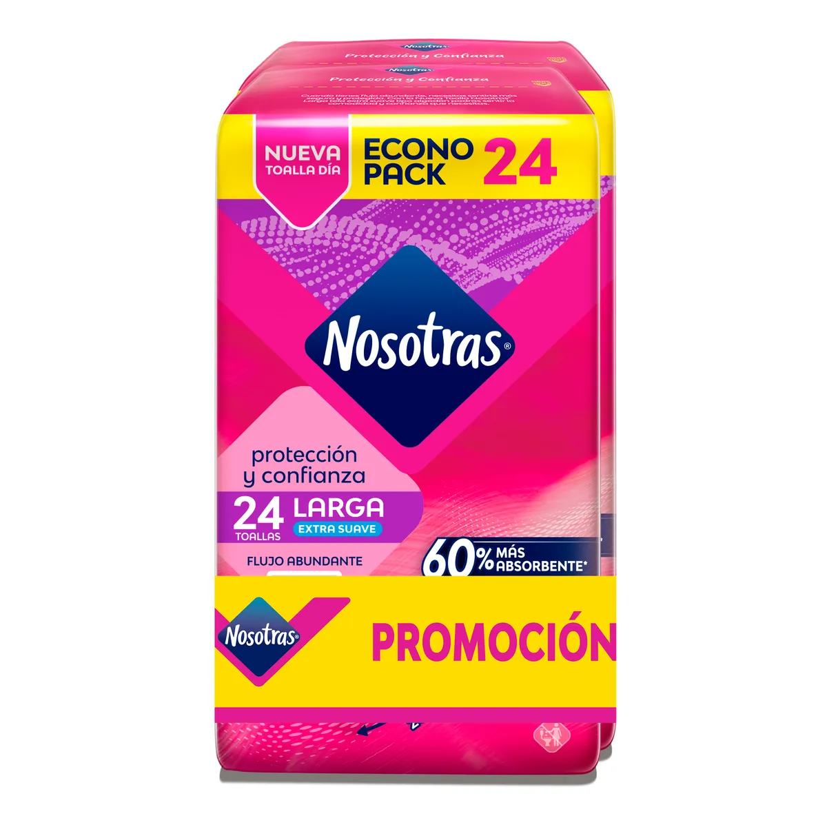 NOSOTRAS - Toallas Higiénicas Nosotras Largas Tela Empaque 48 Und