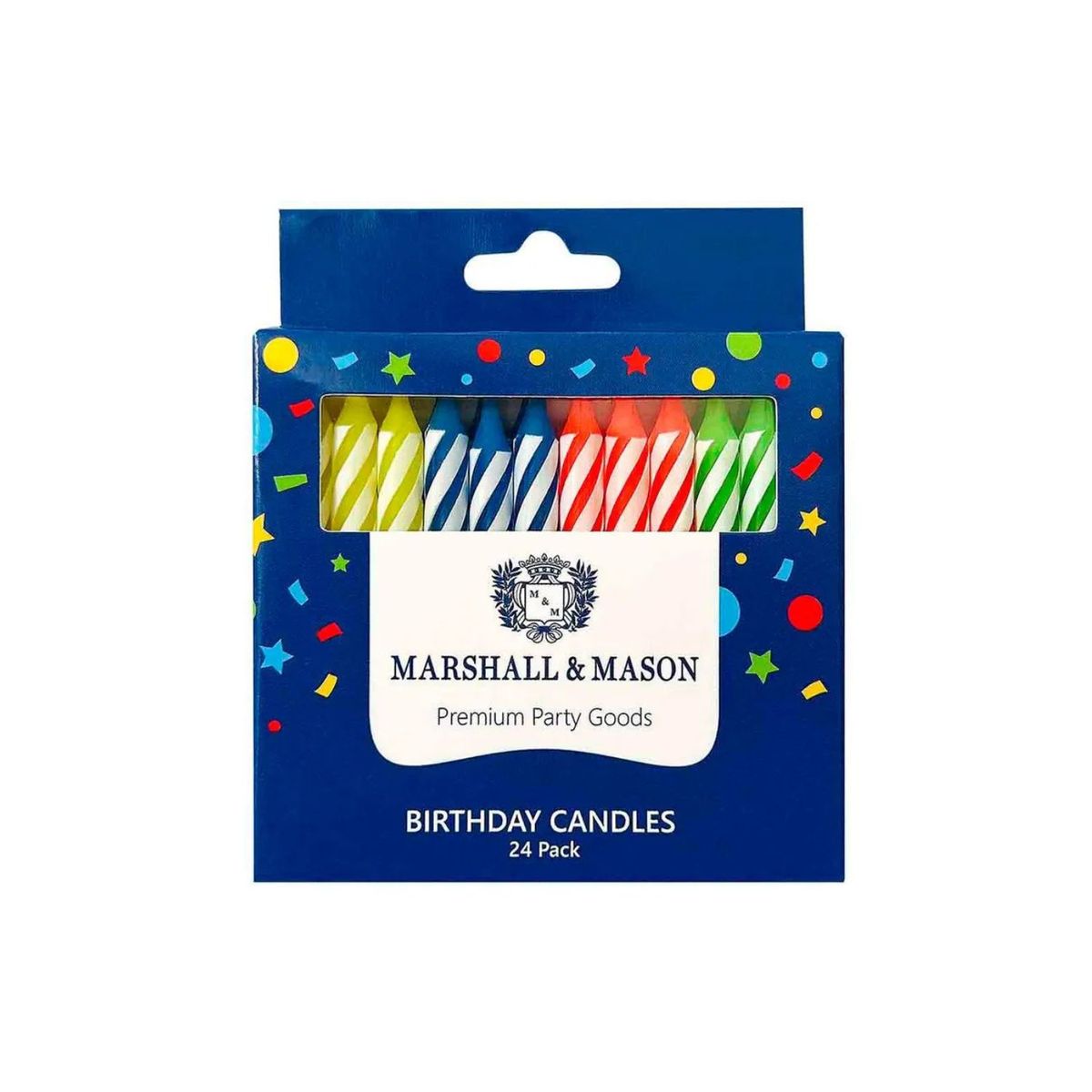  - Velas Espiral Rayadas Marshall Mason Pack 24 Und