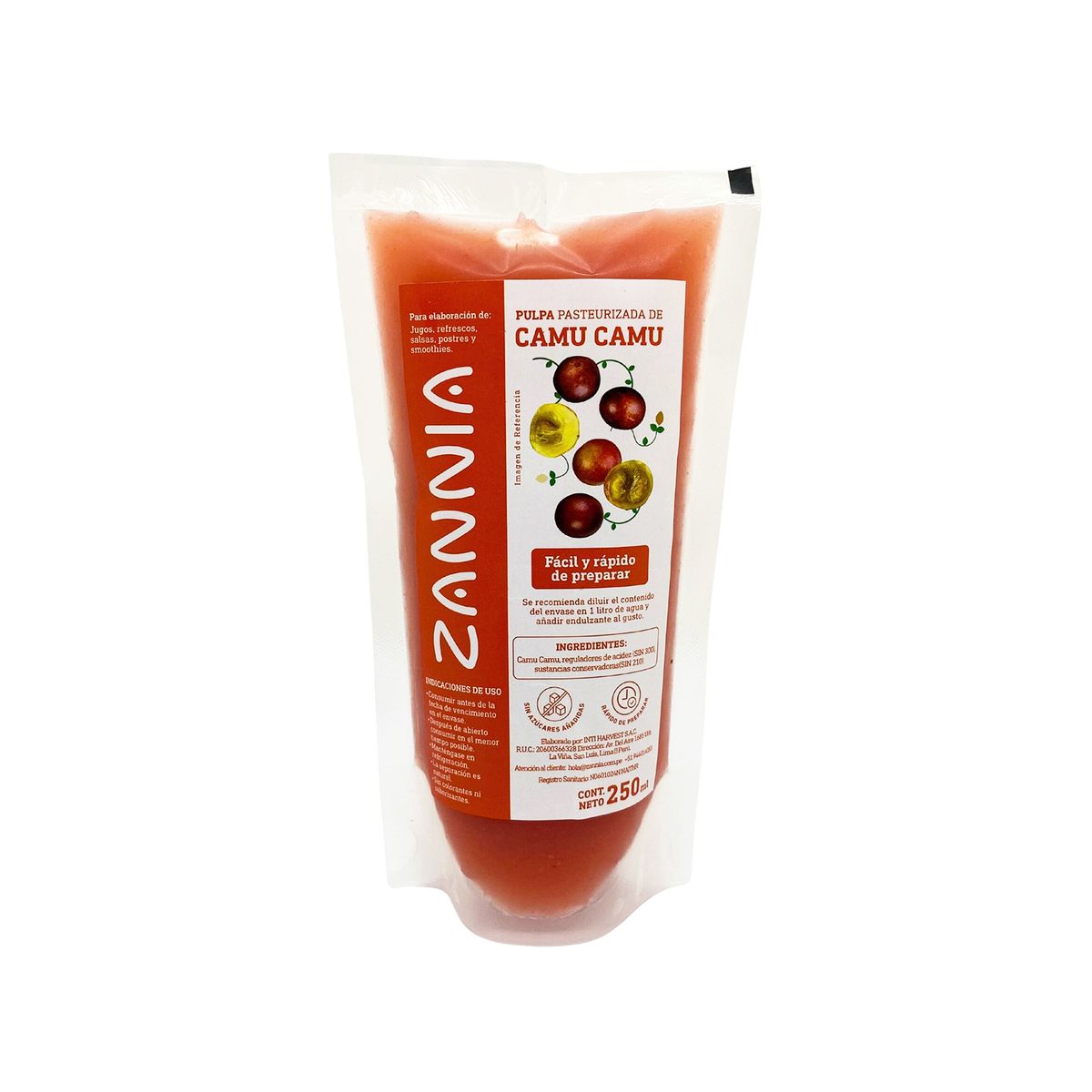 ZANNIA - Pulpa De Camu Camu Doypack Zannia x 250 g