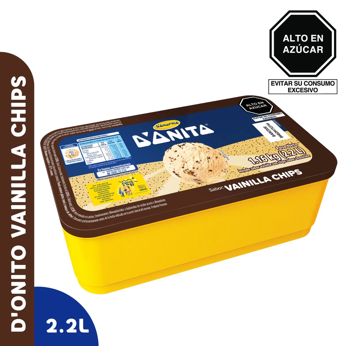 DONOFRIO - Helado Donofrio Donito Vainilla Chips Empaque 2.2 L