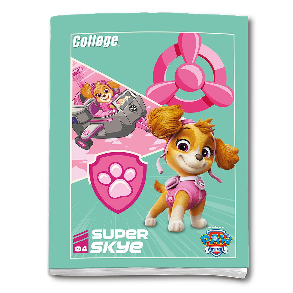 COLLEGE - Cuaderno Deluxe College Triple Renglón Paw Patrol 80 Hojas