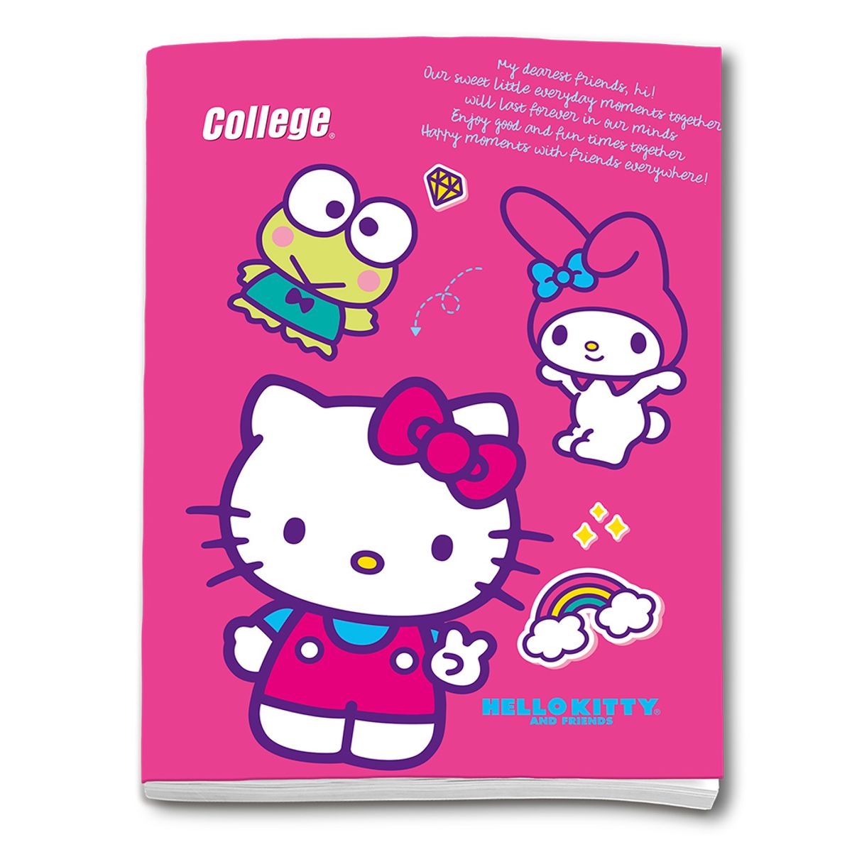 COLLEGE - Cuaderno Deluxe College Triple Renglón Hello Kitty y Amigos