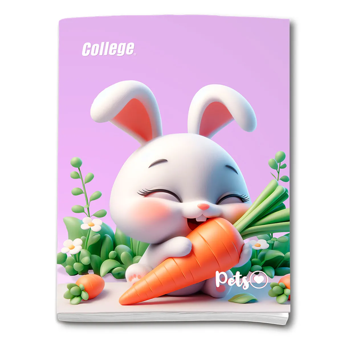 COLLEGE - Cuaderno Deluxe College Triple Renglón Pets