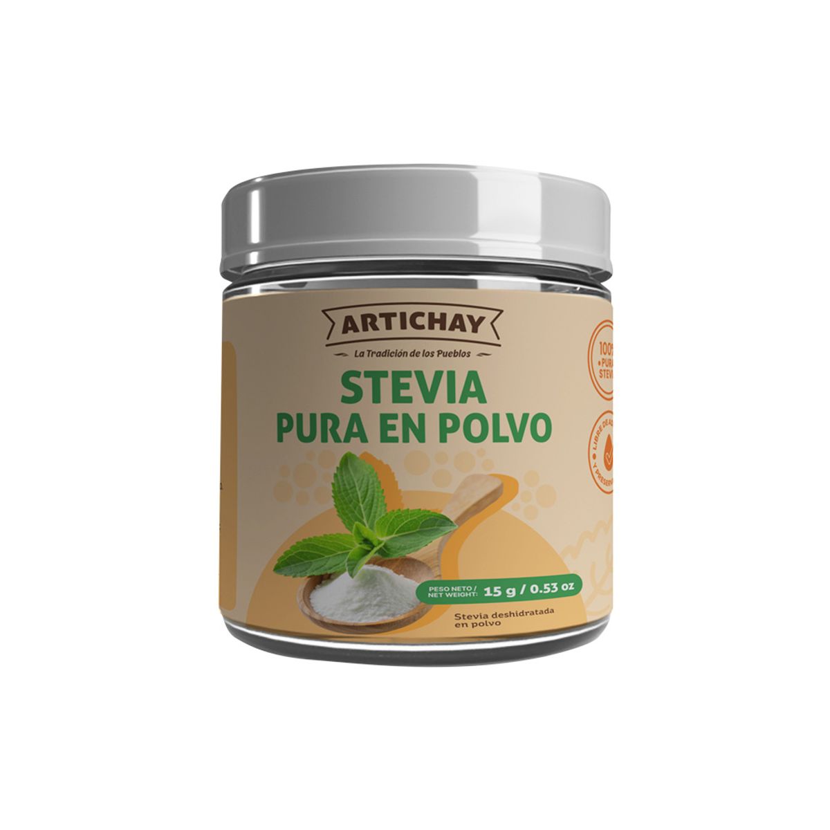 ARTICHAY - Stevia Pura en Polvo Artichay Envase 15 g