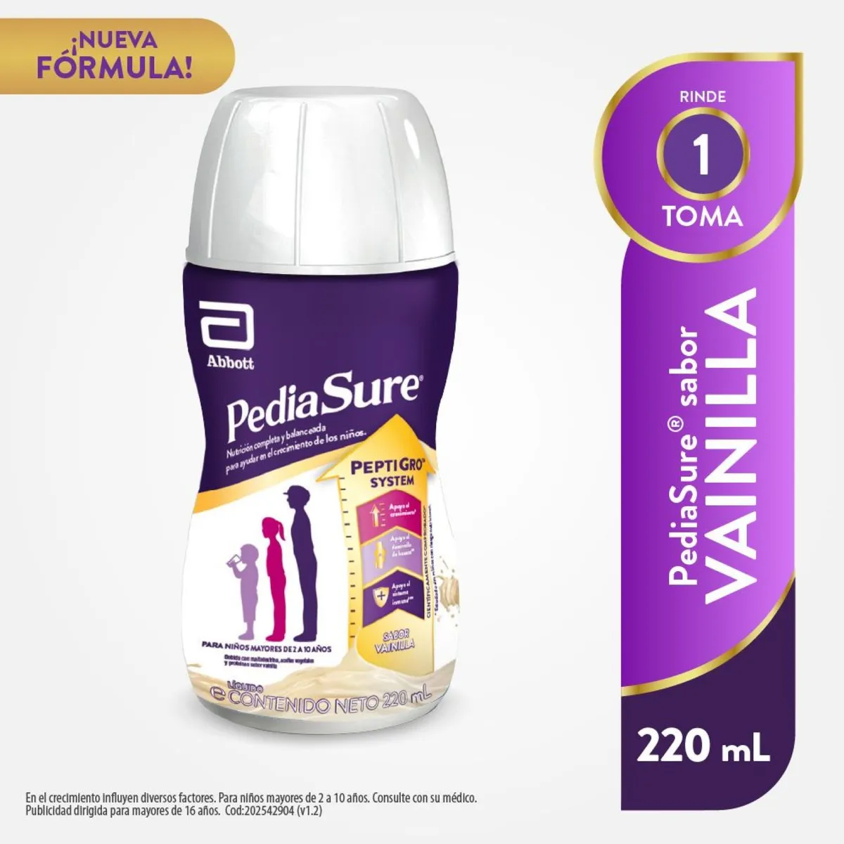 PEDIASURE - Alimento Nutricional Pediasure Líquido Vainilla Botella 220 mL