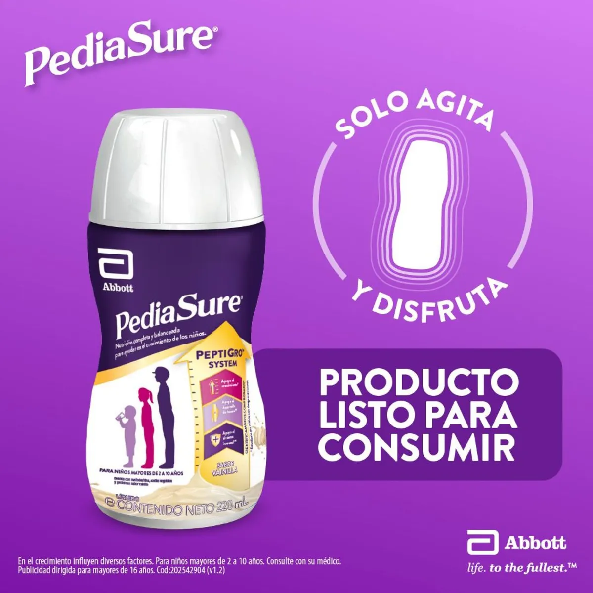 PEDIASURE - Alimento Nutricional Pediasure Líquido Vainilla Botella 220 mL