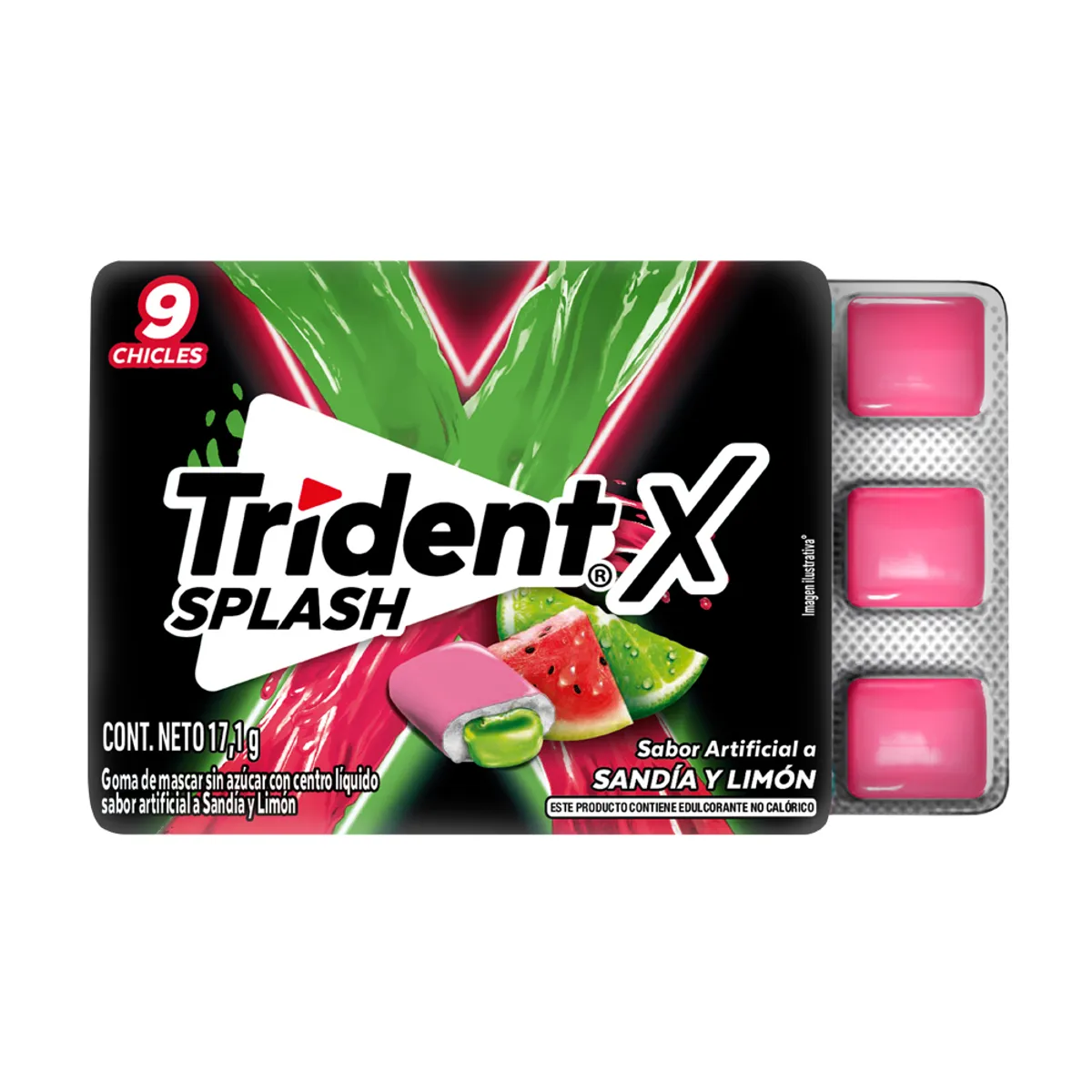 TRIDENT - Chicle Trident Splash Sandía Limón Empaque 17.1 g