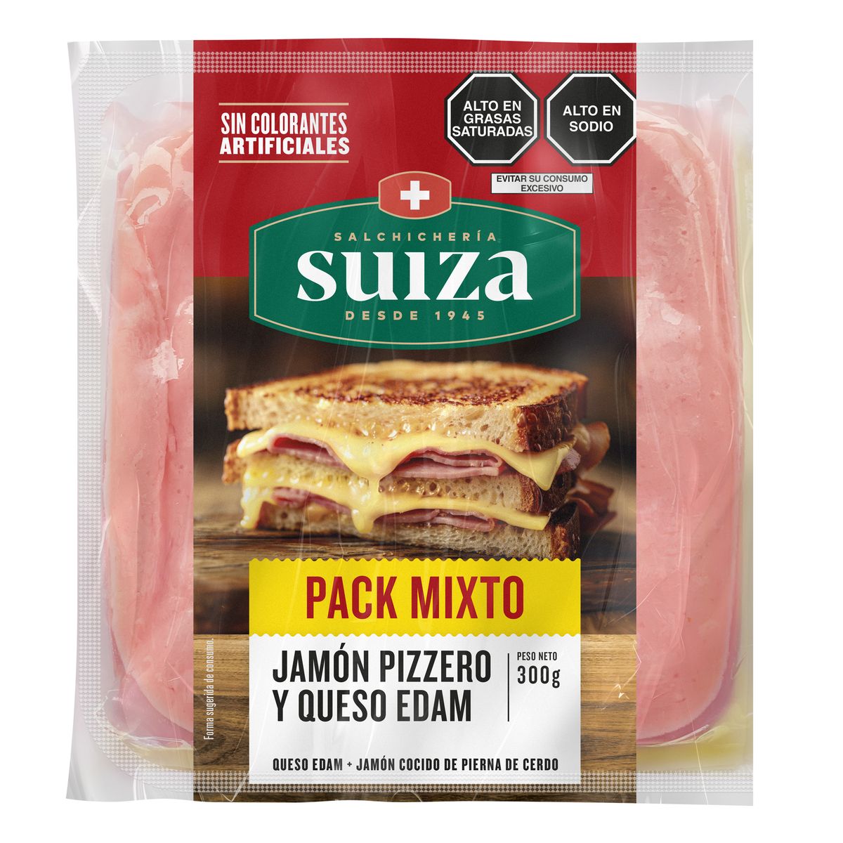 SUIZA - Pack Mixto Jamón y Queso Suiza Empaque 300 g